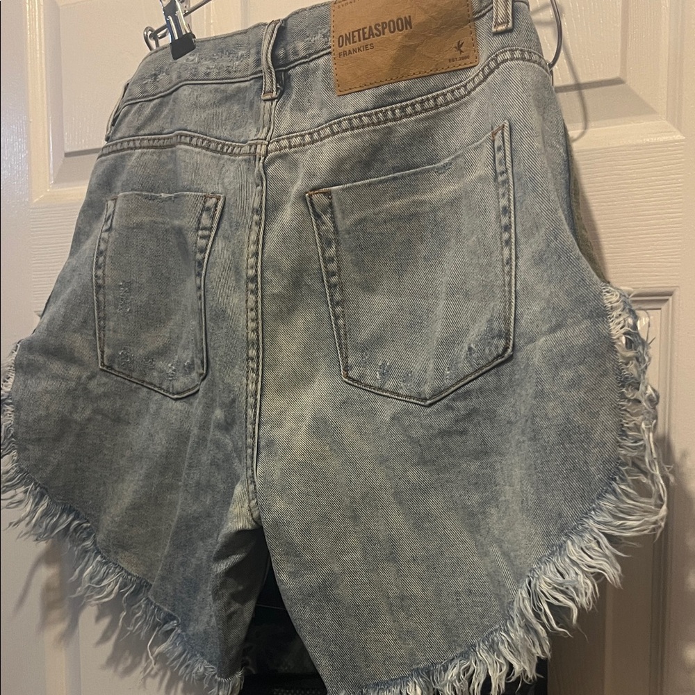 One Teaspoon Light Blue Denim Shorts - Picture 9 of 9